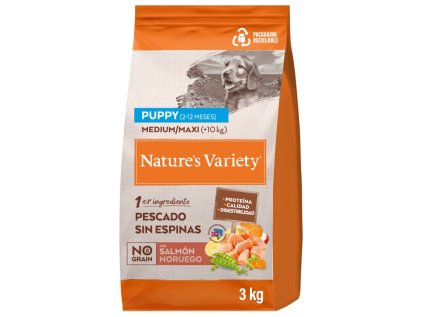 Nature's Variety No Grain pre stredné šteňatá s lososom 3 kg