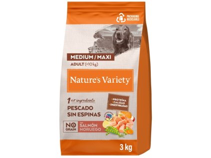 Nature's Variety No Grain pre stredné psy s lososom 3 kg