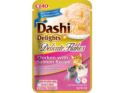 Kapsička Dashi Cat Delights Delicate Flakes kura s lososom 40g