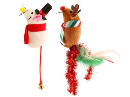 Huhubamboo vianočný set myší pre mačky typ 1