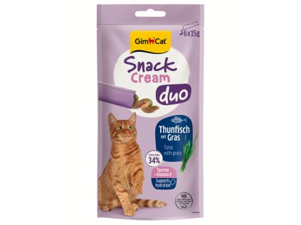 GimCat Snack Cream Duo tuniak a tráva 6x15 g