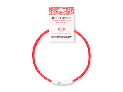 Huhubamboo LED svietiaci obojok z nylonu červený 65 cm