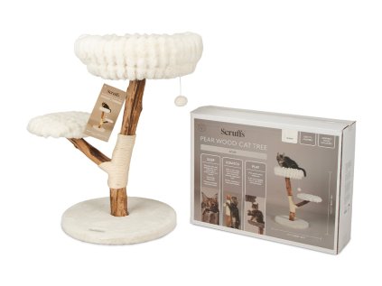 Mačacie škrabadlo strom Scruffs Atlas v krémovej farbe