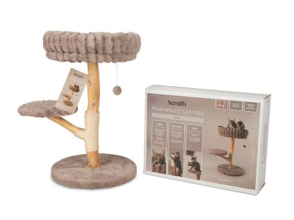 Mačacie škrabadlo strom Scruffs Atlas v hnedosivej farbe