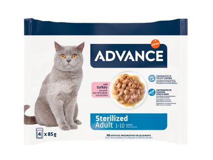 Kapsičky ADVANCE Sterilized morčacie 4x85 g