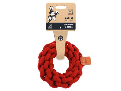 M-Pets Coto bavlnená hračka kruh červený 13 cm