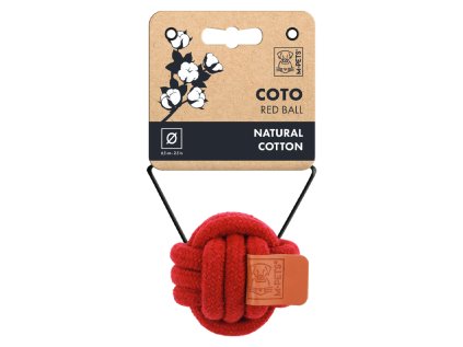 M-Pets Coto bavlnená hračka lopta červená 6,5 cm