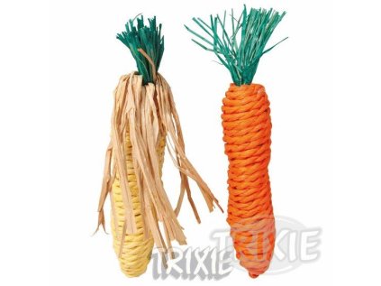Trixie Sisalová mrkvička a kukurice pre hlodavce 15 cm (2 ks)
