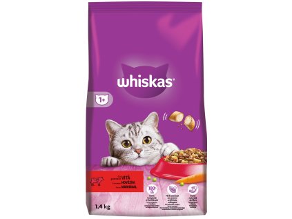 WHISKAS granule s hovädzím mäsom 1,4kg