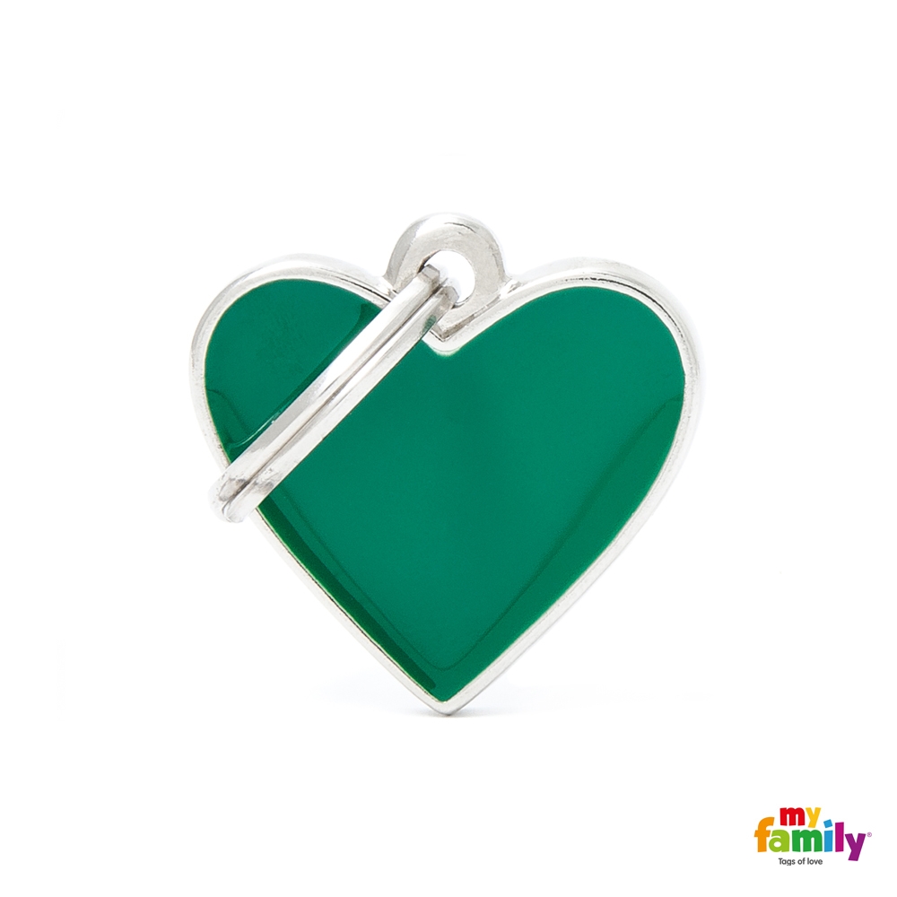 E-shop My Family Známka Basic Hand made - srdíčko zelene