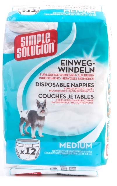 E-shop Simple Solution Plienkové kalhotky pre psy M 12ks