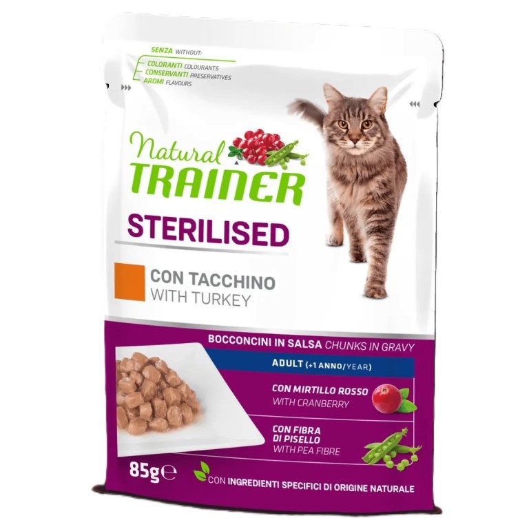 E-shop Kapsička Natural Trainer Cat STERILISED moriak 85 g