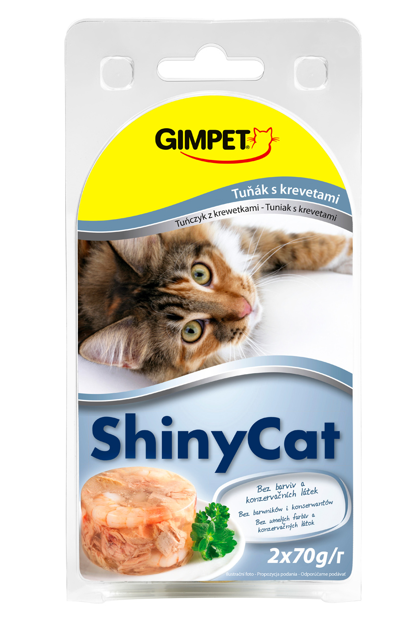 E-shop Konzerva ShinyCat tuniak, krevety 2 x 70 g