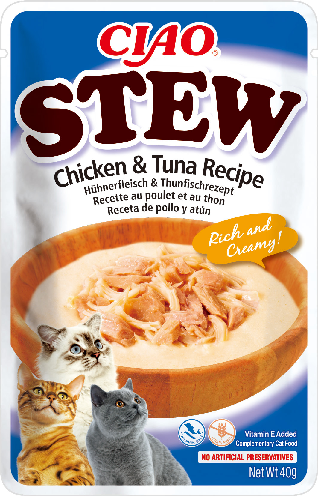 E-shop Inaba Kapsička Churu Stew - kura, tuniak 40g