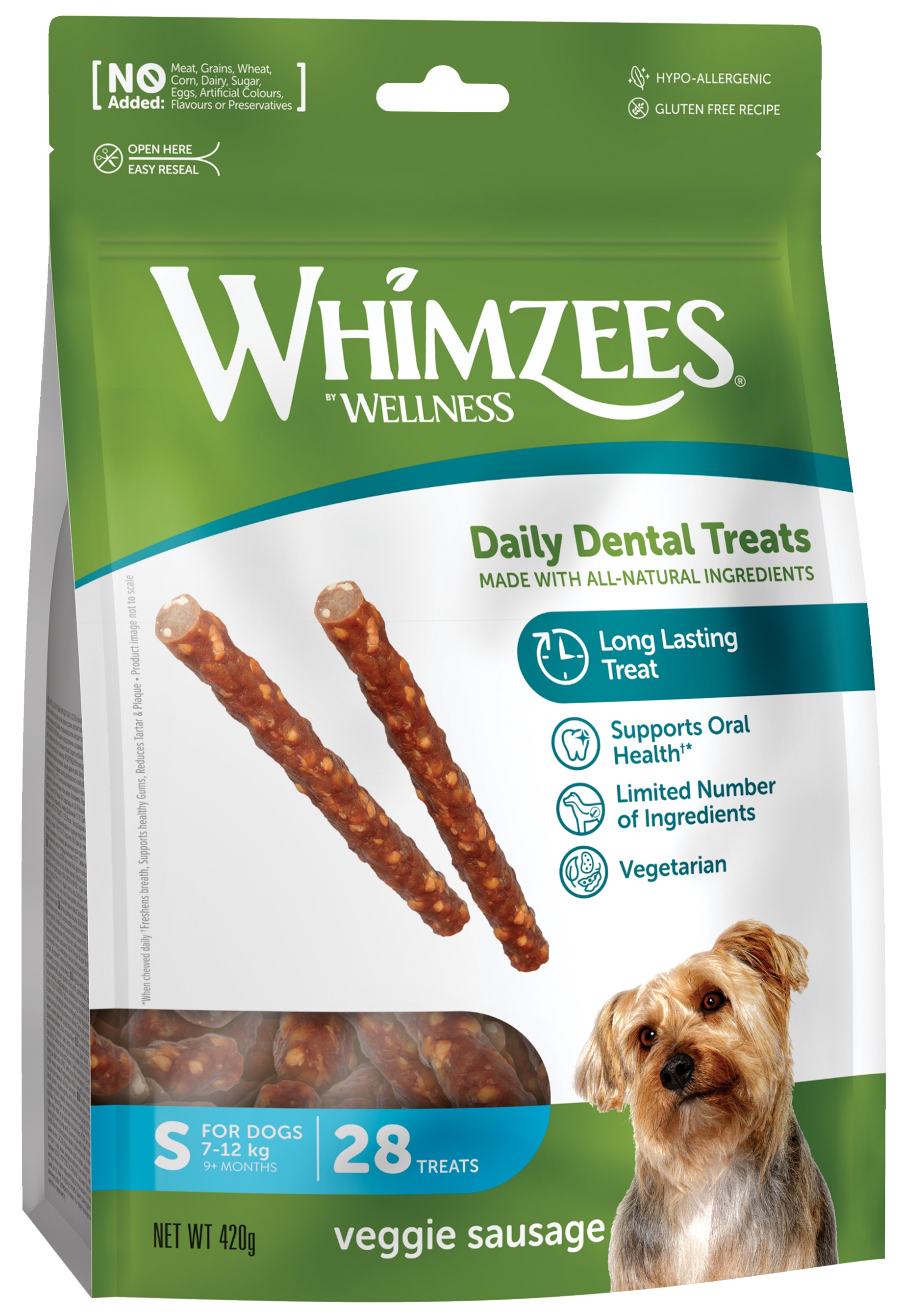 E-shop WHIMZEES Veggie párok dentálna maškrta pre psov S (7-12 kg) 28 ks