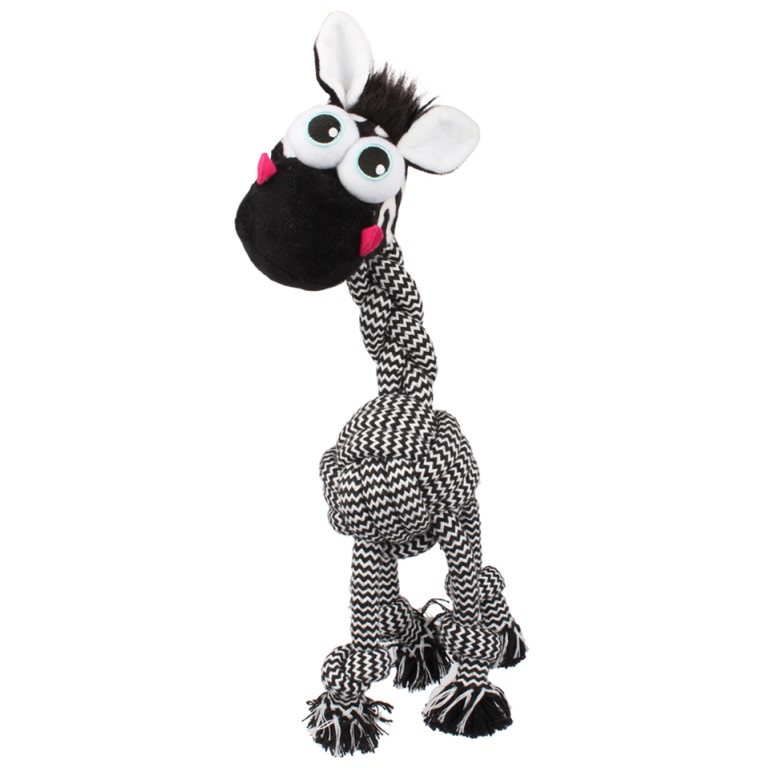 E-shop Huhubamboo hračka pre psov zebra povraz 33cm