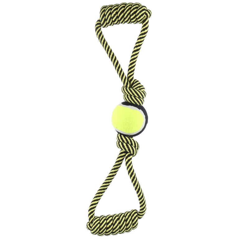 E-shop Huhubamboo hračka pre psov lopta na šnúre 47cm