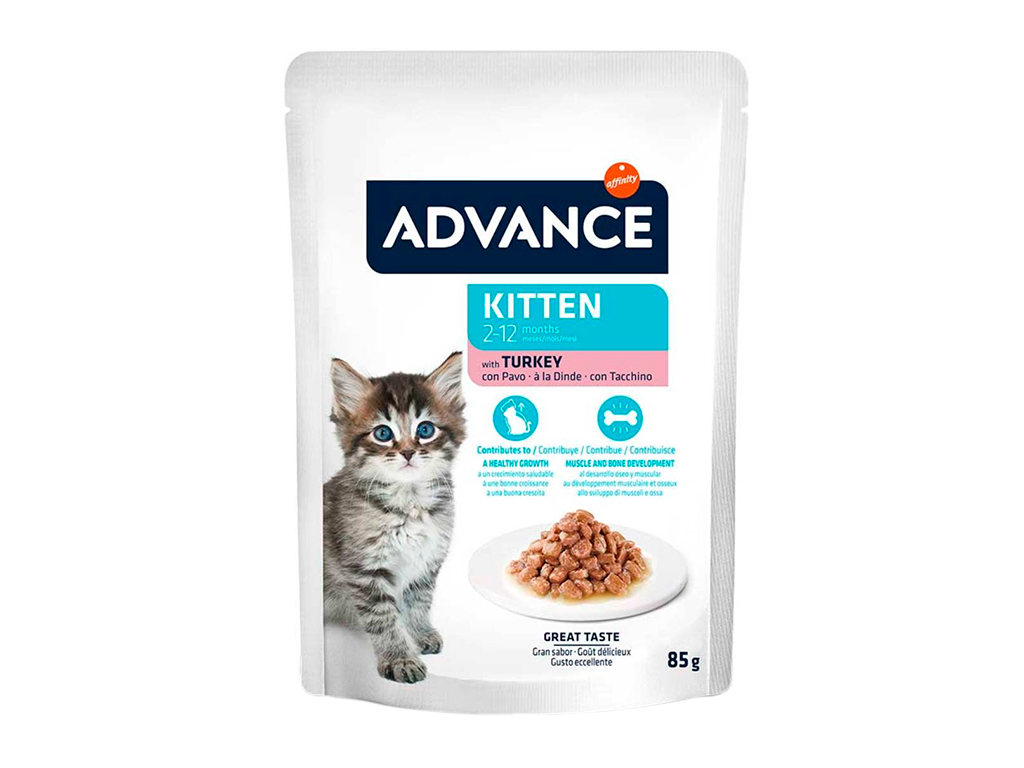 E-shop Kapsička Advance Kitten morčacie 85 g