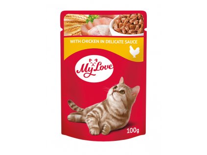 «My Love» Kompletní konzervované krmivo pro dospělé kočky " S kuřecím v jemné omáčce "