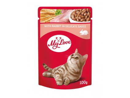 «My Love» Kompletní konzervované krmivo pro dospělé kočky " S králíkem v jemné omáčce "