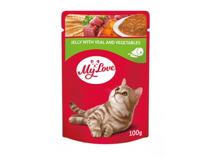 «My Love» Kompletní konzervované krmivo pro dospělé kočky "S telecím masem a zeleninou v želé"