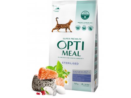 OPTIMEAL™ Suché krmivo pro sterilizované kočky "S lososem"