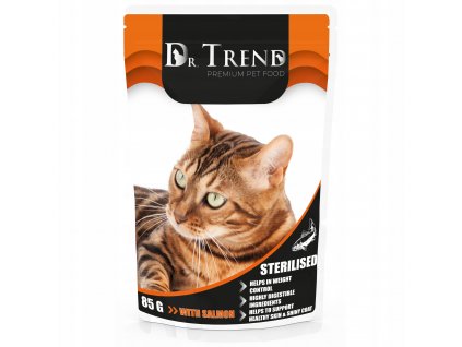 DR Trend premium pro kocky s lososem STERIL 85g