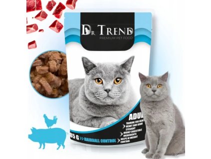 DR TREND Premium Hairball control vlhke krmivo pro kocky 85 g