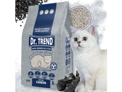 DR TREND PREMIUM bentonitove stelivo pro kocky S AKTIVNIM UHLIM 5 L