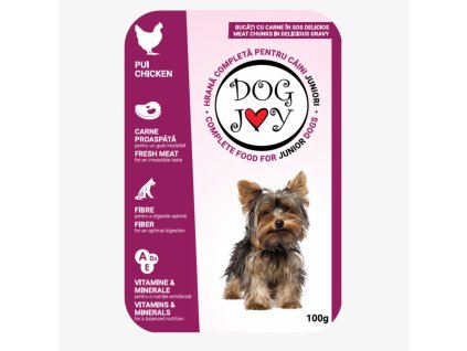 DOG JOY KUŘE Konzervované krmivo pro štěňata 100g