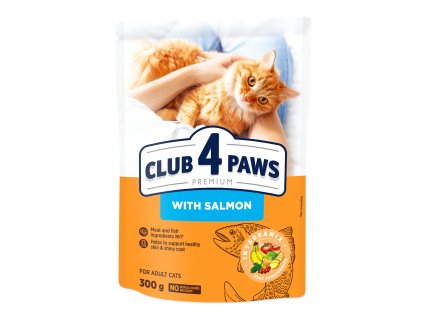 CLUB 4 PAWS «S lososem».Suché krmivo pro dospělé kočky 300g