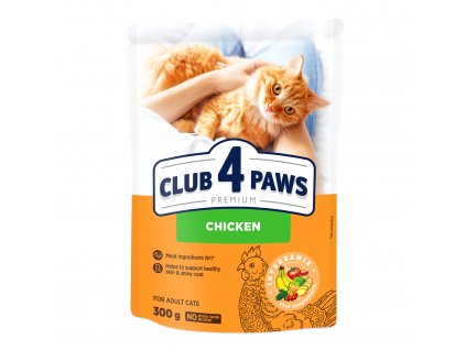CLUB 4 PAWS «Kuře». Suché krmivo pro dospělé kočky 300g