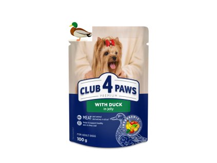 C4P „S kachním v želé“. Pro dospělé psy miniaturních a malých plemen,100g