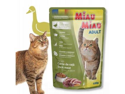 MIAU MIAU mokra karma DLA KOTOW Z KACZKA W SOSIE 100 g