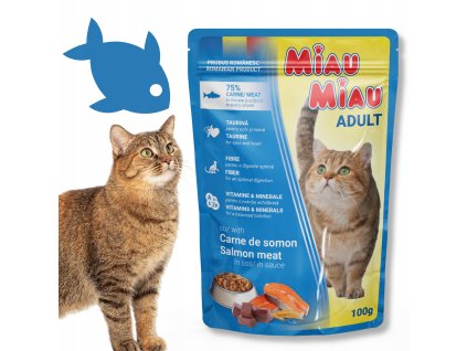 MIAU MIAU mokra karma DLA KOTOW Z LOSOSIEM W SOSIE 100 g