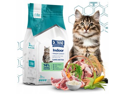 DR TREND PREMIUM krmivo krmivo pro kocky INDOOR Kontrola hmotnosti JEHNECI 2 kg