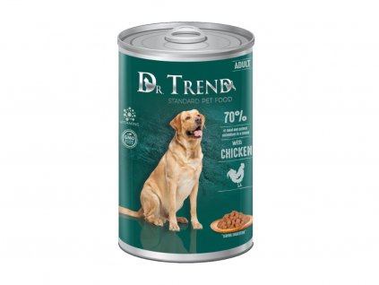DR. TREND Konzervované krmivo s kuřecím masem v jemné omáčce pro dospělé psy všech plemen