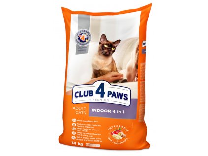 Club 4 Paws pro KOČKY ŽIJÍCÍ V BYTĚ «4 v 1» Suché krmivo