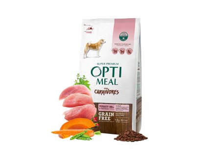 OPTIMEAL™ Bezobilné kompletní suché krmivo pro dospělé psy všech plemen – krůta a zelenina