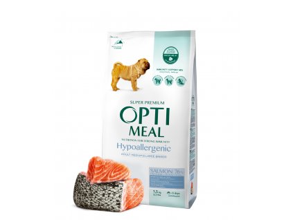 OPTIMEAL™ Kompletní hypoalergenní suché krmivo pro dospělé psy středních a velkých plemen - losos
