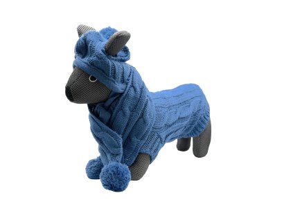 JK ANIMALS SVETR S ČEPICÍ A ŠÁLOU MODRÝ