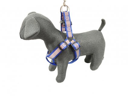 PET LEASH POSTROJ S VODÍTKEM REFLEXNÍ MODRÝ 54-74 cm