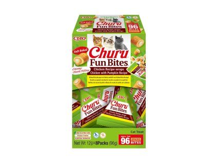 Churu Cat Box Fun Bites Chicke Wraps Pumpkin 8X12g 2 2