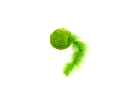 PLYŠOVÝ MÍČEK S PEŘÍM ZELENÝ 20CM