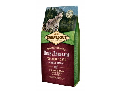 Carnilove Cat Duck & Pheasant Adult Hairball Control 6 kg