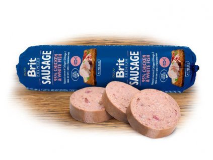 Brit Sausage Chicken & White Fish 800 g