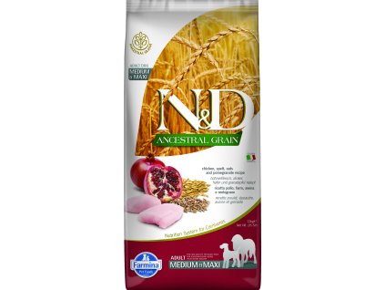 N&D Ancestral Grain Dog Adult M/L Chicken & Pomegranate 12 kg