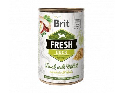 Brit Fresh Dog konzerva Duck with Millet 400 g