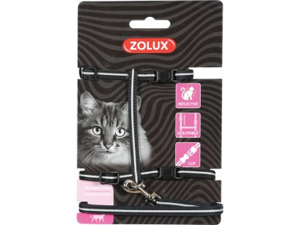 Zolux postroj s vodítkem 1,2 m černý