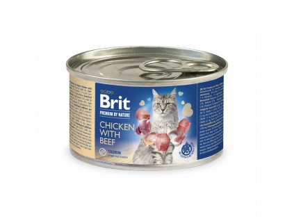 Brit Premium Cat by Nature konzerva Chicken & Beef 200 g